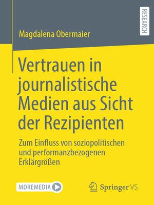cover image of Vertrauen in journalistische Medien aus Sicht der Rezipienten